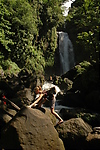 Photography #7: 145 people jump on last volcanic rocks to waterfall